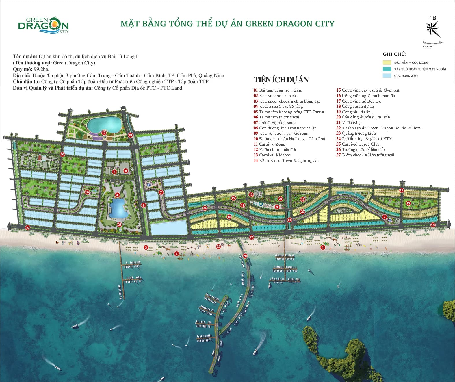 Mặt bằng tổng thể tiện ích dự án Green Dragon City